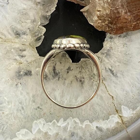 Carolyn Pollack Sterling Green Turquoise & Lapis Chip Inlay Oval Ring For Women - Picture 8 of 10